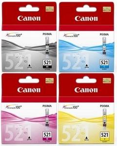 4 Canon CLI-521 Multipack ink cartridges